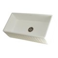 Gourmetier Solid Surface Stone Apron Front Farmhouse Sgl Bowl Kitchen Sink, White GKFA361810RM